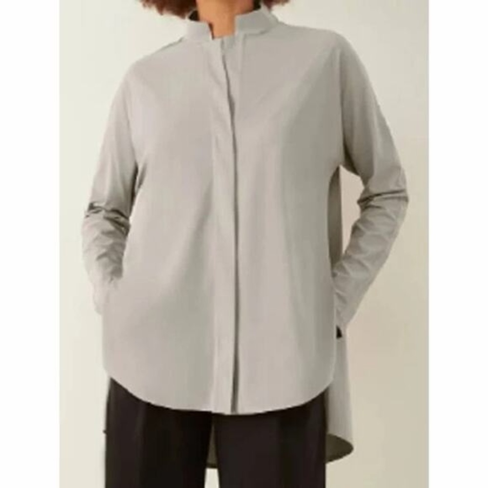 ADAY Something Borrowed Shirt in Oyster Grey Size XS Button Down Long Sleeve